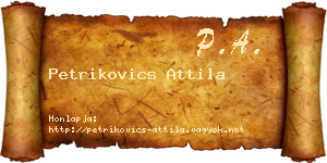 Petrikovics Attila névjegykártya