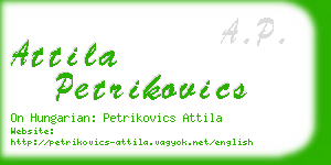 attila petrikovics business card